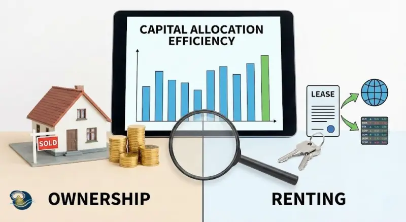مناقشة مفصلة حول ملكية العقارات مقابل الإيجار وكفاءة تخصيص رأس المال في الأسواق العالمية.